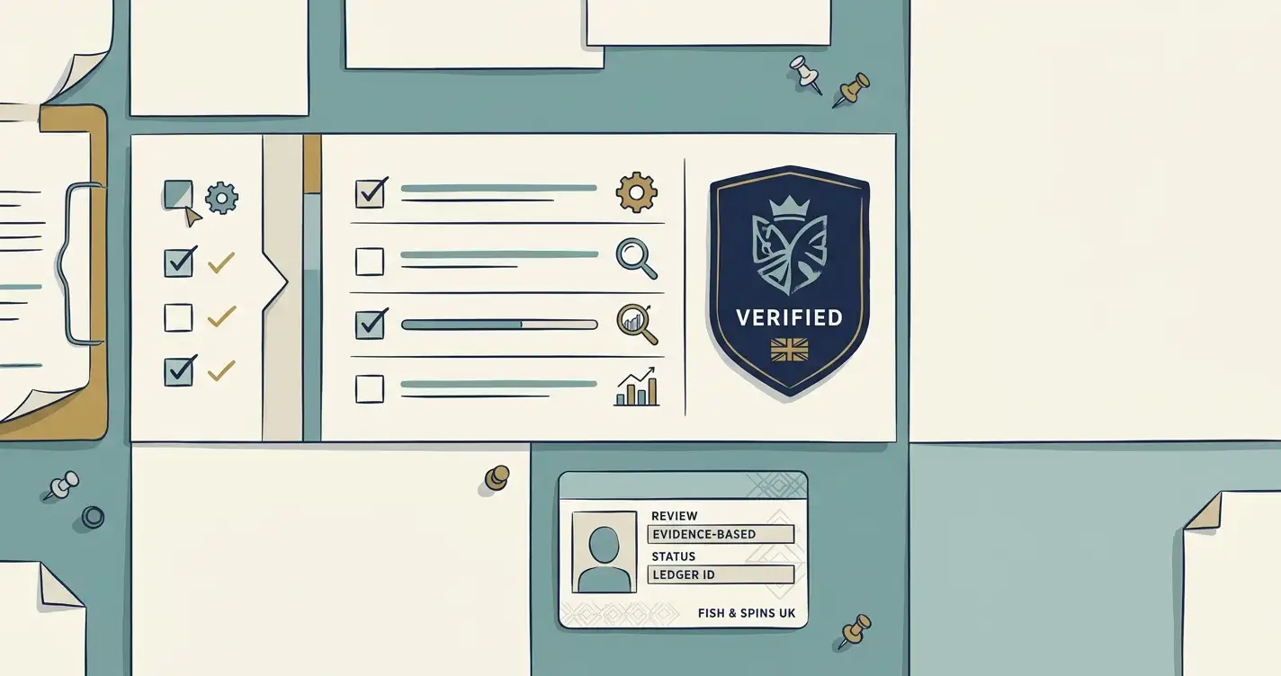 Generic casino trust checklist with licence and responsible gambling icons